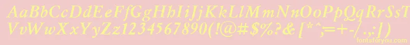 MyslcttBolditalic Font – Yellow Fonts on Pink Background