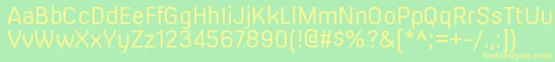 フォントMilibusltRegular – 黄色の文字が緑の背景にあります