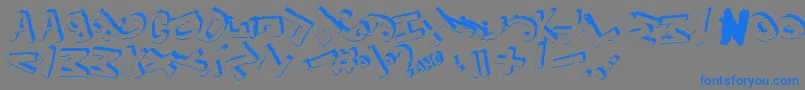 Yes3Drotated Font – Blue Fonts on Gray Background