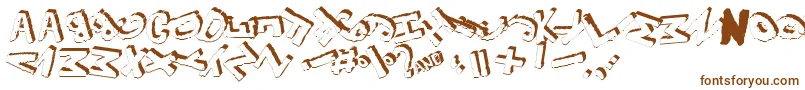 Шрифт Yes3Drotated – коричневые шрифты на белом фоне