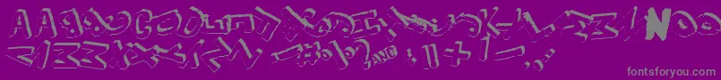 Yes3Drotated Font – Gray Fonts on Purple Background