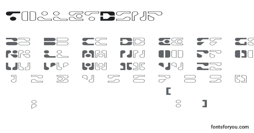 Czcionka ToiletDsnp – alfabet, cyfry, specjalne znaki