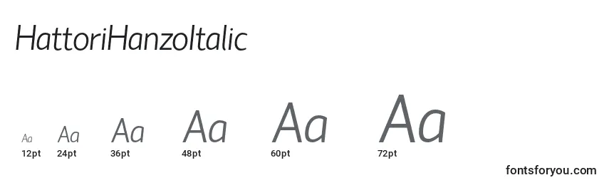 Размеры шрифта HattoriHanzoItalic