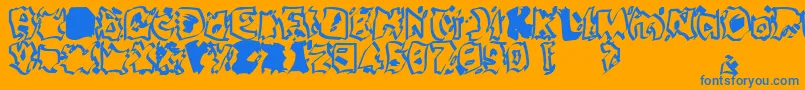 BeirutSugar3 Font – Blue Fonts on Orange Background