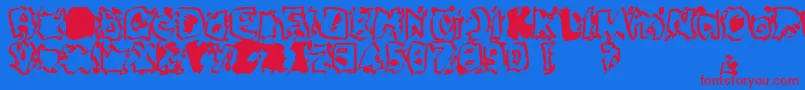 BeirutSugar3 Font – Red Fonts on Blue Background