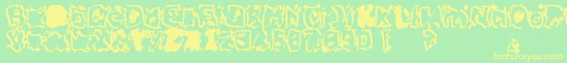 BeirutSugar3 Font – Yellow Fonts on Green Background