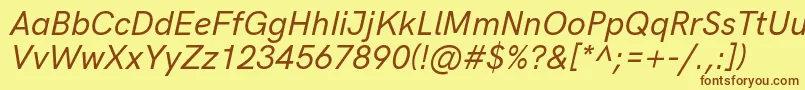 fuente HkgroteskMediumlegacyitalic – Fuentes Marrones Sobre Fondo Amarillo