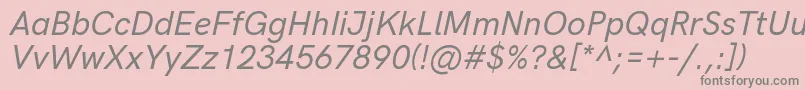 HkgroteskMediumlegacyitalic Font – Gray Fonts on Pink Background