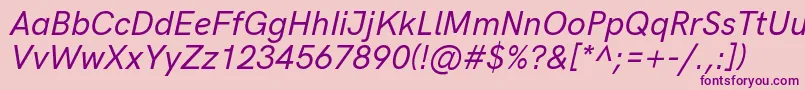 HkgroteskMediumlegacyitalic Font – Purple Fonts on Pink Background