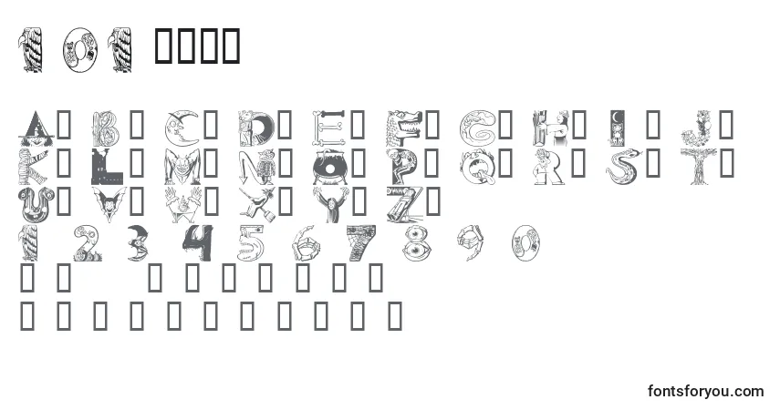 A fonte 101ween – alfabeto, números, caracteres especiais