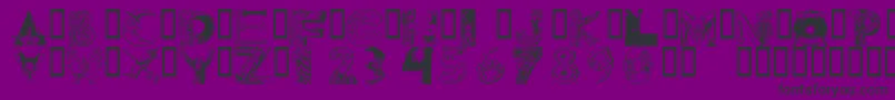 101ween-Schriftart – Schwarze Schriften auf violettem Hintergrund