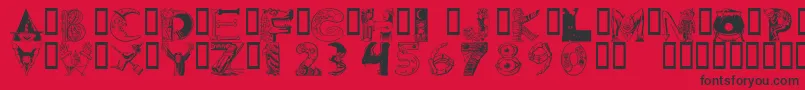101ween Font – Black Fonts on Red Background