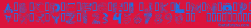 101ween Font – Blue Fonts on Red Background