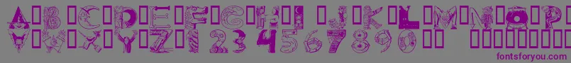 フォント101ween – 紫色のフォント、灰色の背景