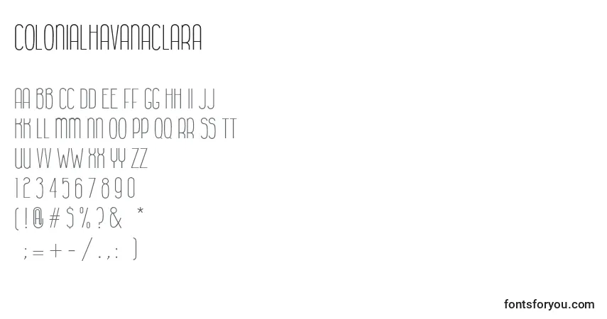ColonialhavanaClara Font – alphabet, numbers, special characters