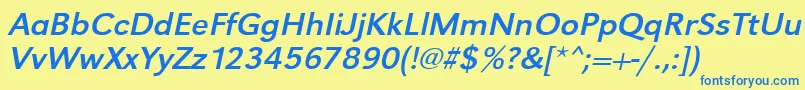 UrwgrotesktwidOblique Font – Blue Fonts on Yellow Background