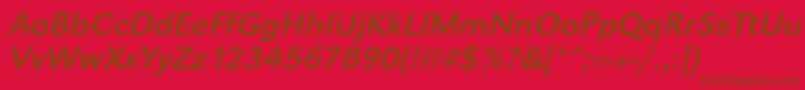 UrwgrotesktwidOblique Font – Brown Fonts on Red Background