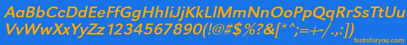 UrwgrotesktwidOblique Font – Orange Fonts on Blue Background