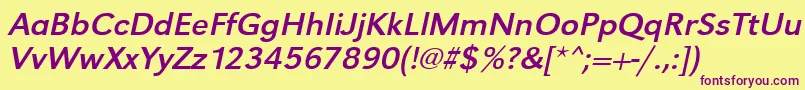 UrwgrotesktwidOblique Font – Purple Fonts on Yellow Background