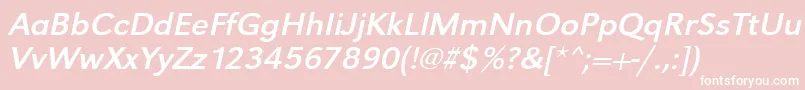 UrwgrotesktwidOblique-Schriftart – Weiße Schriften auf rosa Hintergrund