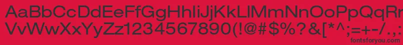 Czcionka HelveticaneueltstdEx – czarne czcionki na czerwonym tle