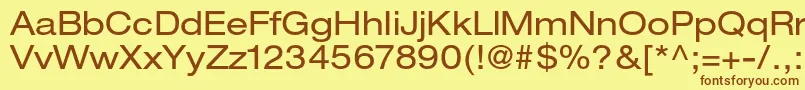 HelveticaneueltstdEx Font – Brown Fonts on Yellow Background