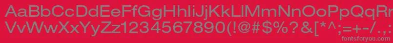 HelveticaneueltstdEx-fontti – harmaat kirjasimet punaisella taustalla