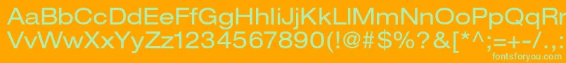 HelveticaneueltstdEx Font – Green Fonts on Orange Background