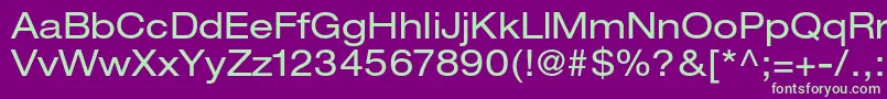 HelveticaneueltstdEx Font – Green Fonts on Purple Background