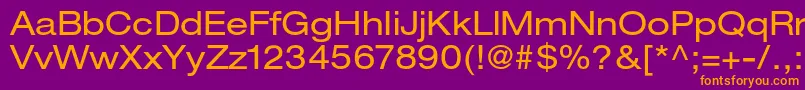 HelveticaneueltstdEx Font – Orange Fonts on Purple Background