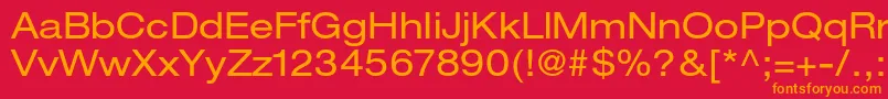 HelveticaneueltstdEx Font – Orange Fonts on Red Background