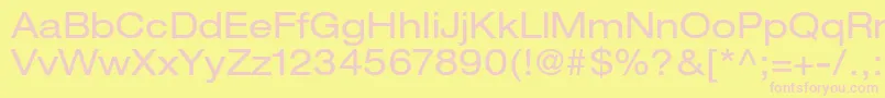 HelveticaneueltstdEx-Schriftart – Rosa Schriften auf gelbem Hintergrund