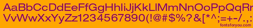 HelveticaneueltstdEx Font – Purple Fonts on Orange Background