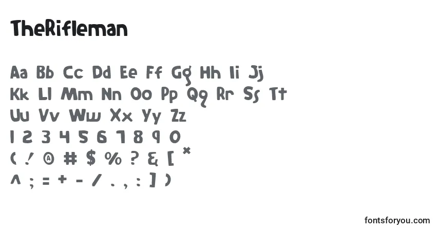 Fuente TheRifleman - alfabeto, números, caracteres especiales