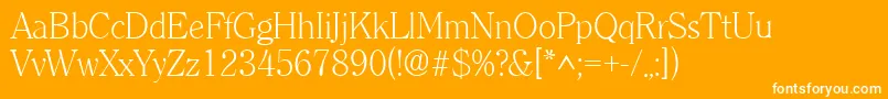 ClearlyromanlightRegular Font – White Fonts on Orange Background