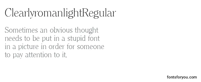 ClearlyromanlightRegular Font