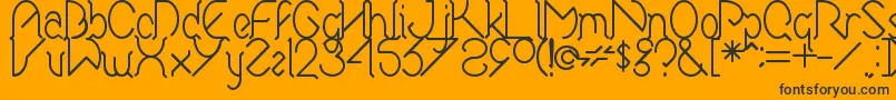 Elwonko-Schriftart – Schwarze Schriften auf orangefarbenem Hintergrund