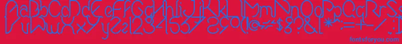 Elwonko Font – Blue Fonts on Red Background