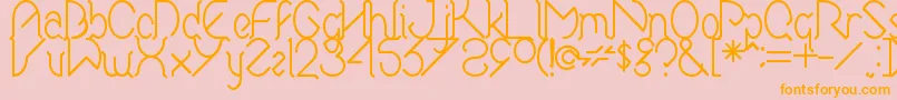 Elwonko-Schriftart – Orangefarbene Schriften auf rosa Hintergrund