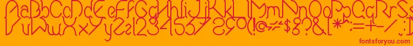 Elwonko-Schriftart – Rote Schriften auf orangefarbenem Hintergrund