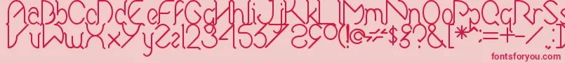 Elwonko-Schriftart – Rote Schriften auf rosa Hintergrund