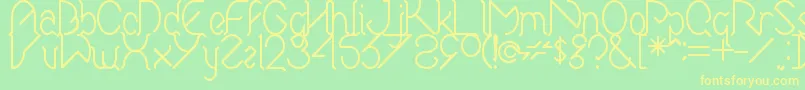 Elwonko Font – Yellow Fonts on Green Background