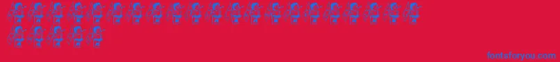 Шрифт LmsColorguardGirl – синие шрифты на красном фоне