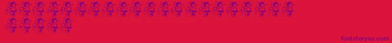 フォントLmsColorguardGirl – 赤い背景に紫のフォント