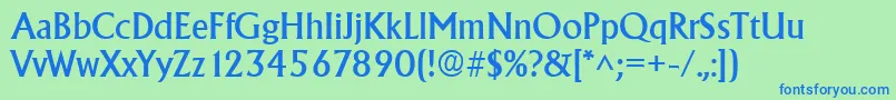 AlbertaRegular Font – Blue Fonts on Green Background
