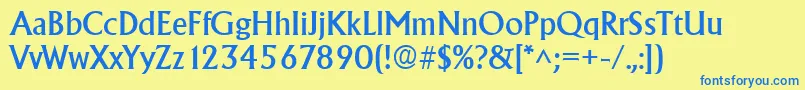 AlbertaRegular Font – Blue Fonts on Yellow Background