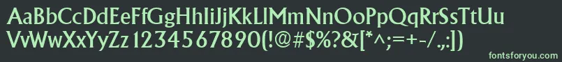 AlbertaRegular Font – Green Fonts on Black Background
