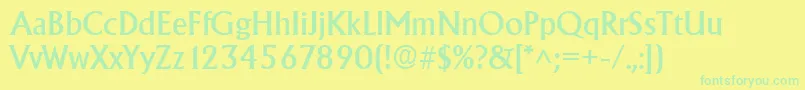 AlbertaRegular Font – Green Fonts on Yellow Background