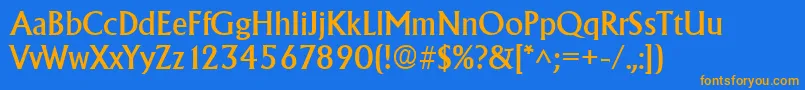 AlbertaRegular Font – Orange Fonts on Blue Background