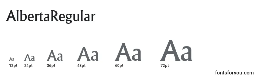 Größen der Schriftart AlbertaRegular